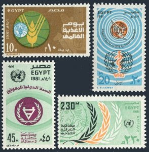 Egypt 1170-1173,MNH.Mi 858-861. World Food,Telecommunications,UN Days,IYD0-1981.