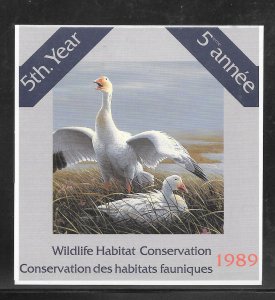 Canada Just Fun Covers #FWH5 MNH 1989 Wildlife Conservation Booklet (my2920)