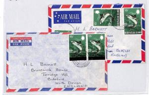 The Gilbert Islands Air Mail Cover x2 Devon Great Britain PTS BQ5