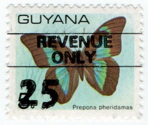 (I.B) British Guiana (Guyana) Revenue : Duty Stamp 25c on 5c OP