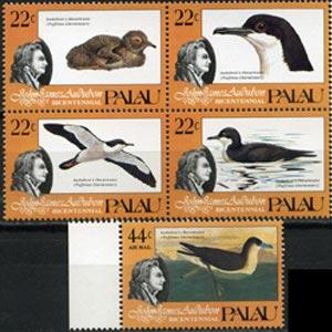 PALAU 1985 - Scott# 66a+C5 Audubon Birds Set of 5 NH