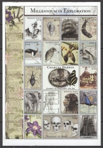 B0785 Mongolia Millennium Of Exploration Charles Darwin 1809-1882 Sh Mnh