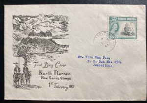 1961 Jesselton North Borneo First Day Cover FDC New Series Stamp