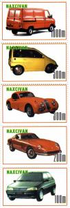 Naxcivan Republic 1997 CLASSIC CARS Strip (5) Perforated Mint (NH)