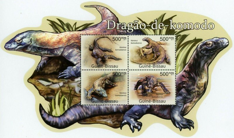 Komodo Dragons Stamp Varanus Komodoensis Souvenir Sheet MNH #5562-5565