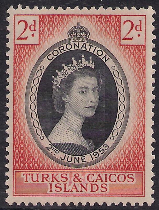 Turks & Caicos 1953 QE2 2d Coronation MM SG 234 ( R1168 )