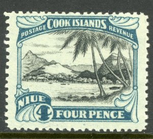 British Colony 1938 Niue Cook Islands 4¢ Blue Scott #64 Mint Z603