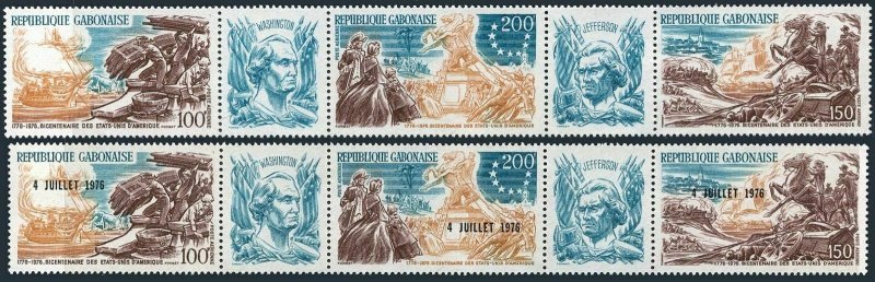 Gabon C178-C180a,C181-C183a,MNH.Michel 589-591, 594-596 zf. USA-200,JULIET 1976.