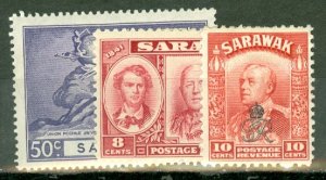 AB: Sarawak 155, 159-173, 176-9 mint CV $48.95; scan shows only a few