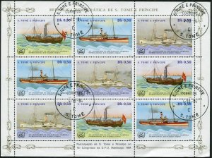 St Thomas & Prince Isls 752-756 sheets,MNH.Mi 906-923 klb. IMO,25th Ann.Ships