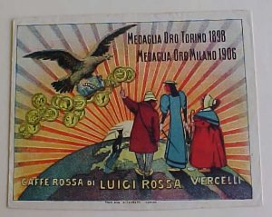 ITALY  COFFEE COLORED PICTORIAL AD ROSSA VERCELLI  1914 COVER