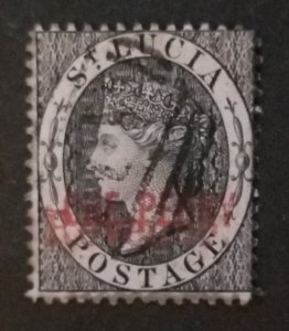 ST LUCIA Scott 20 Double Overprint ? Used Stamp T6642