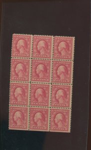 Scott 505 Washington Double Error in Mint Block  of 12 Stamps (Stock 505-55)