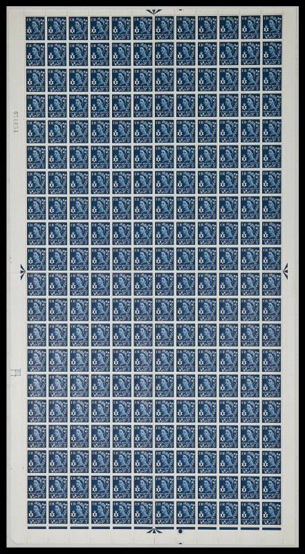 Sg XN10 5d Northern Ireland 2x9.5mm Cyl 1 Dot Full Sheet UNMOUNTED MINT