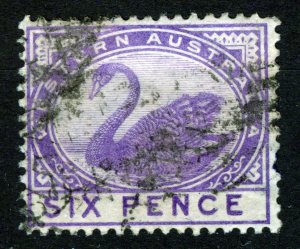 STAMP Western Australia, 1890, Black Swan - New Designs, SIXPENCE, VIOLET