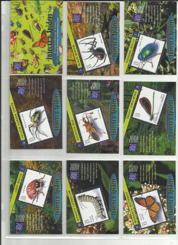 3351a-3351t  Twenty 33c Insects & Spiders Stampers Cards MNH