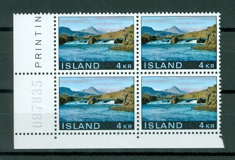 Iceland. 1970. 4 Kr,Mnh. Plate # 087835. Block of 4. Scott# 413. See Condition