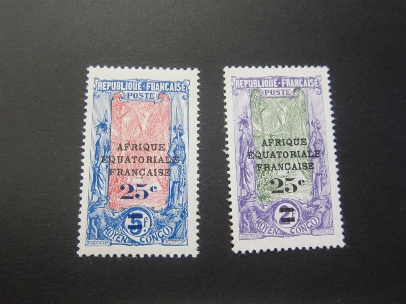 French Equatorial Africa 1924 Sc 51-2 set MH