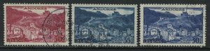 Andorra Les Bons 30, 35, and 50 francs used