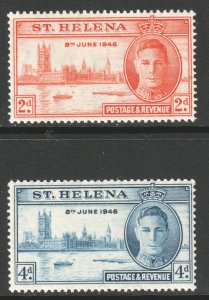 Saint Helena Scott 128/129 - SG141/142, 1946 Victory Set MH*