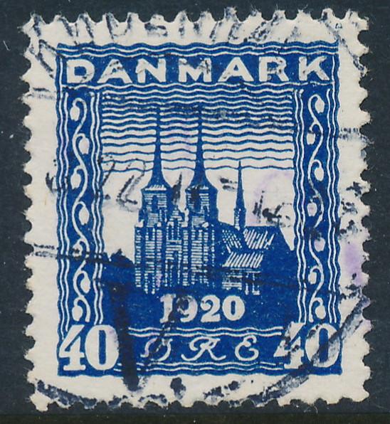 Denmark Scott 160 (AFA 116), 40ø blue Re-Unification, VF U