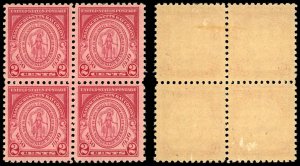 US Sc 682 VF/MH BLOCK of 4 - 1930 2¢ - Massachusetts Bay Colony - See Desc.