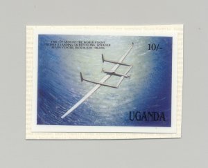 Uganda #548 Aviation, Airplane 1v Imperf Chromalin Proof on Card