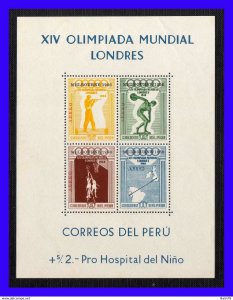 1956 - Peru - JJOO. de Melbourne - Scott n HB C81a - Sob - MNH - PE-150 - 01