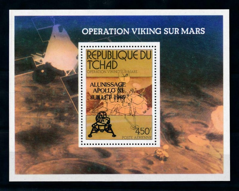 [102010] Tchad 1979 Space travel weltraum Apollo 11 Sheet with OVP MNH