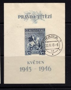 Czech Republic #B158 (1946 Liberation sheet) VF used CV $1.50