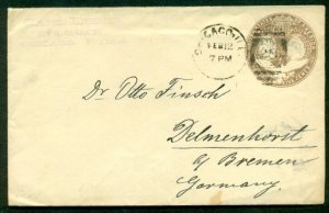 1894, 10¢ entire (U351) tied CHICAGO to GERMANY, VF, Scott $57.50