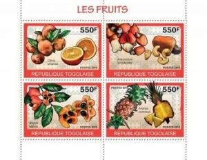 Togo - Fruits - 4 Stamp  Sheet  - 20H-040