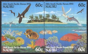 Nauru Sc# 405a MNH block/4 1993 60c 24th South Pacific Forum