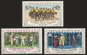 ST. KITTS-NEVIS Sc 227-29 VF/VLH - 1970 Festival of Arts Complete Set