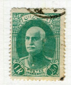 IRAN; 1938 early Reza Shah Pahlavi Birthday issue fine used 1R. value