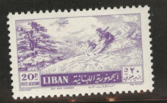 LEBANON Scott C202 MNH** 1955 Skiing airmail stamp