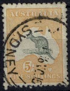 AUSTRALIA SG30 1915 5/= GREY & YELLOW USED (d)