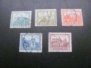 GERMANY 1932 USED SC B44-8 CASTLE SET VF/XF 110 EUROS (124) VERY CLEAN