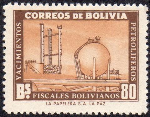 Bolivia 392 - Mint-NH - 80b Oil Refinery (1955) (cv $0.85)