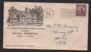 $US Sc#725 Webster 1st Exeter Chamber cachet, scarce, FDC, Cv. $25