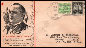US William McKinley McKinley,MN 1934 Linprint Cover