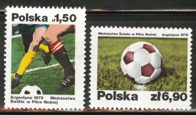 Poland Scott 2265-2266 MNH** 1978 Soccer set