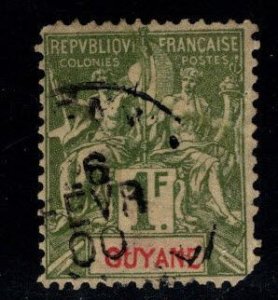 French Guiana Scott 49 Perf 14x13.5 Genuine Used