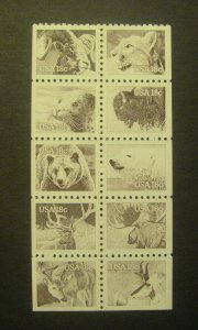 Scott 1889a, 18c American Wildlife, Pane of 10, no tab, MNH Booklet Beauty