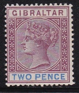 Album Treasures Gibraltar Scott # 13 2p Victoria Mint Fresh with Hinge-