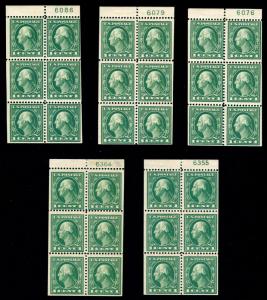 MOMEN: US STAMPS #405b 5 PLATE # BOOKLETS MINT OG H