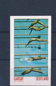 D160365 Olympics Swimming 1980 Moscow S/S MNH Proof Gairsay Imperforate