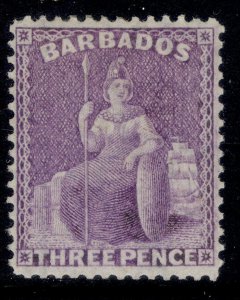 BARBADOS QV SG75, 3d mauve-lilac, M MINT. Cat £170.