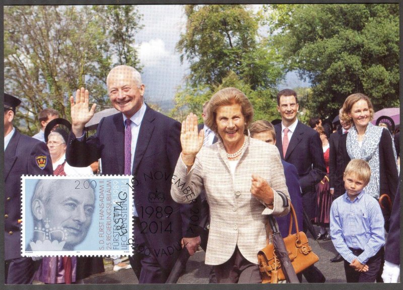 Liechtenstein 2014 Duke Hans Adam II Maxi Card FDC