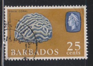 Barbados,  25c Brain Coral (SC# 276) Used